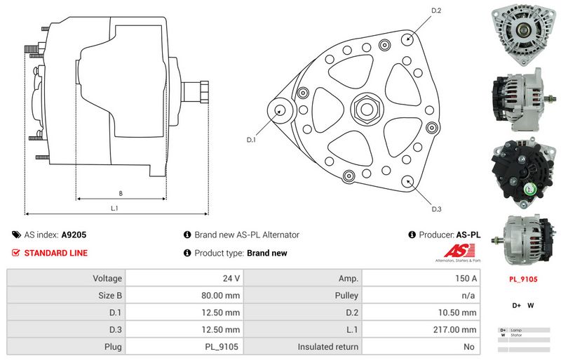 AS-PL A9205 Alternator