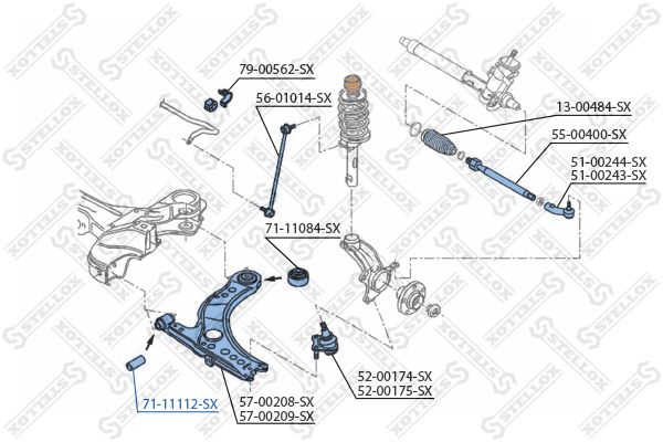 STELLOX 71-11112-SX Mounting, control/trailing arm