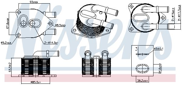 Nissens Oil Cooler, automatic transmission 91508