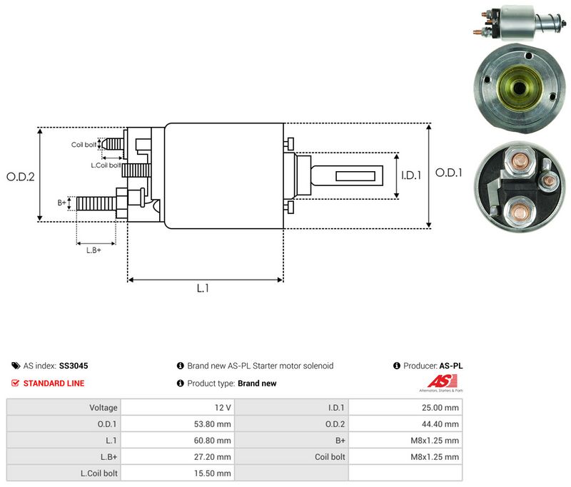 Magnetlülitus, starter, AS-PL SS3045