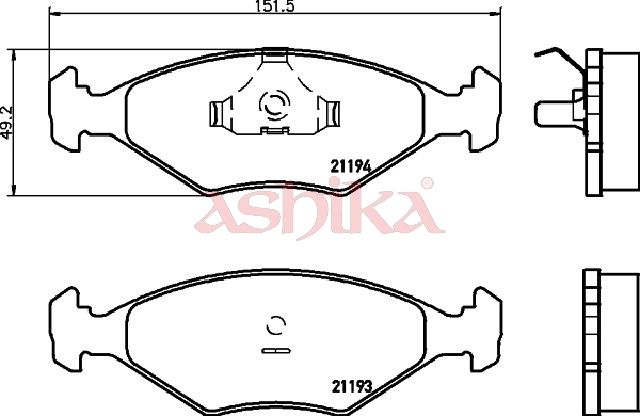 ASHIKA 50-00-0226 Brake Pad Set, disc brake