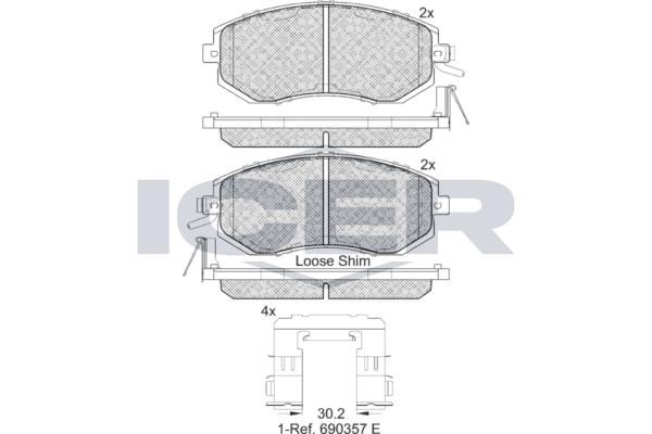 ANDEL 182199 - Brake Pad Set, disc brake
