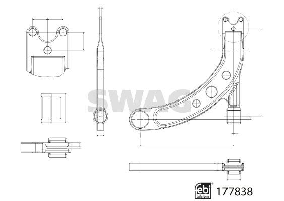 SWAG 33 10 4324 Control/Trailing Arm, wheel suspension