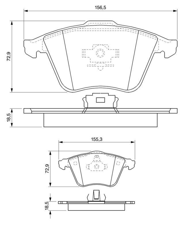 Piduriklotsi komplekt, ketaspidur, BOSCH 0 986 494 077