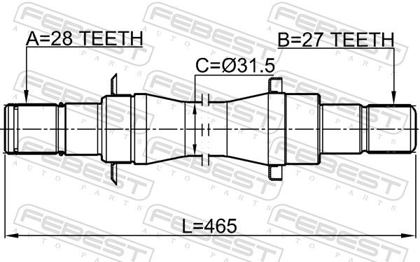 FEBEST 1212-D716AT4WD Drive Shaft