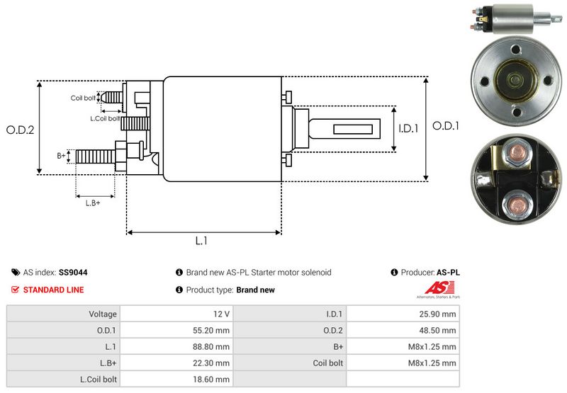 AS-PL SS9044 Solenoid Switch, starter