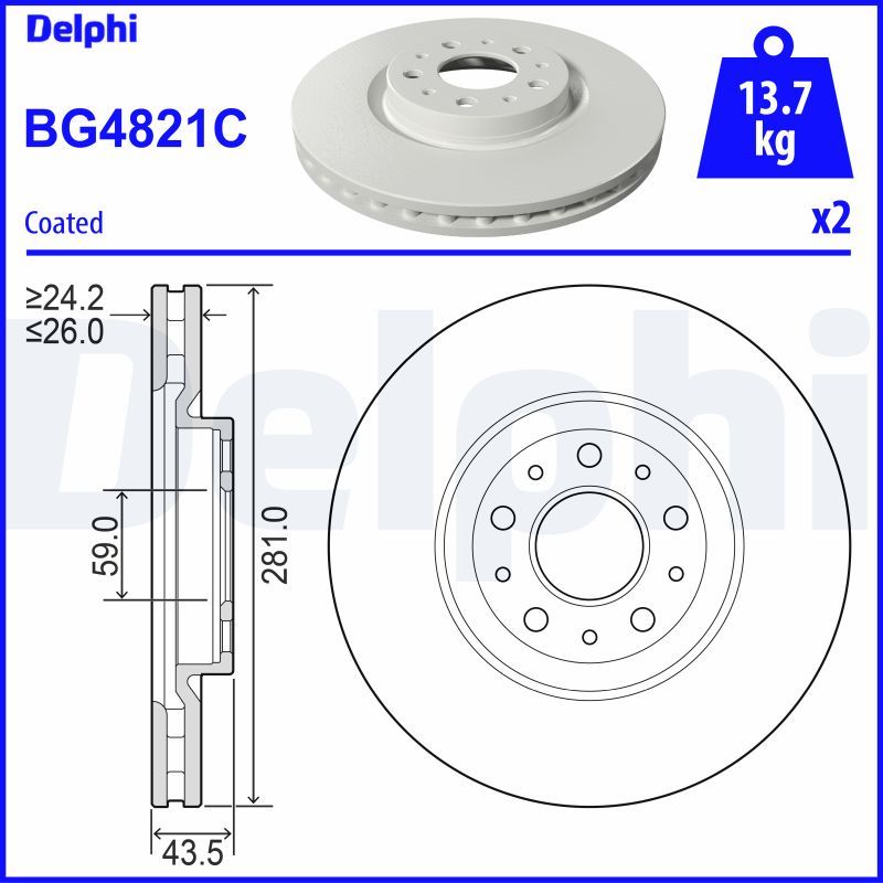 Delphi Brake Disc BG4821C