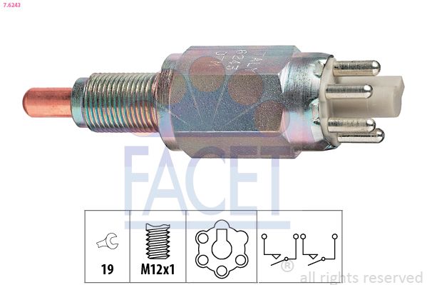 Перемикач, ліхтар заднього ходу, Facet 7.6243