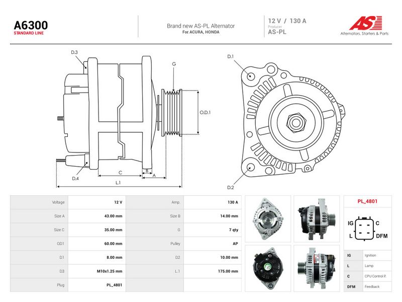 Generaator, AS-PL A6300