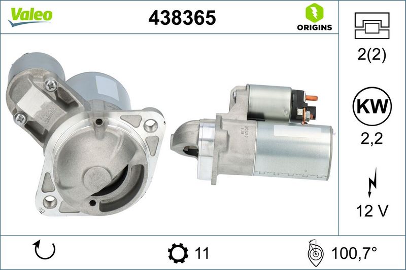 VALEO Startmotor / Starter 438365