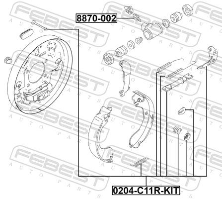 FEBEST 0204-C11R-KIT Adjuster Set, drum brake