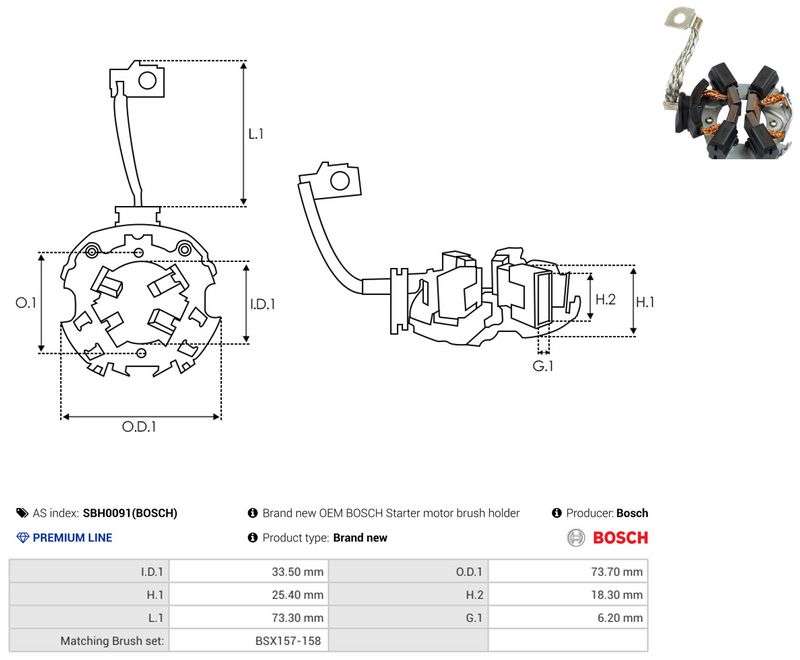 AS-PL SBH0091(BOSCH) Holder, carbon brushes