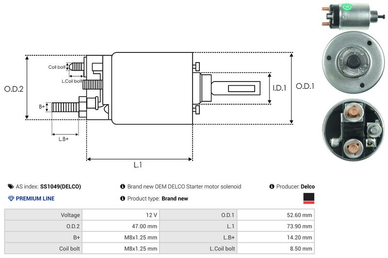 Magnetlülitus, starter, AS-PL SS1049(DELCO)