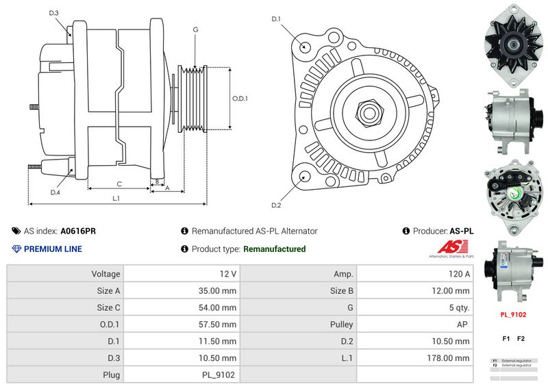 AS-PL A0616PR Alternator