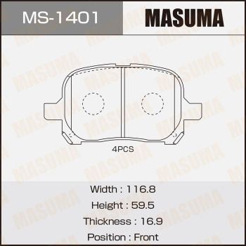 Комплект гальмівних колодок, Masuma MS-1401