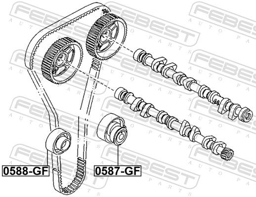 FEBEST 0587-GF Tensioner Pulley, timing belt