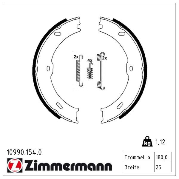 Set saboti frana, frana de mana ZIMMERMANN 10990.154.0