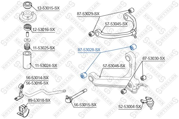 STELLOX 87-53028-SX Mounting, control/trailing arm
