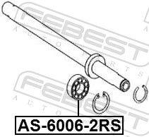 FEBEST AS-6006-2RS Bearing, propshaft centre bearing