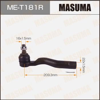 Наконечник, поперечна кермова тяга, Masuma ME-T181R