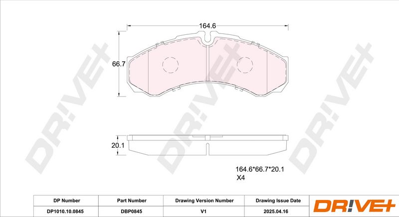 Set placute frana,frana disc DP1010.10.0845 Dr!ve+