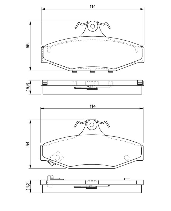 Piduriklotsi komplekt, ketaspidur, BOSCH 0 986 424 561
