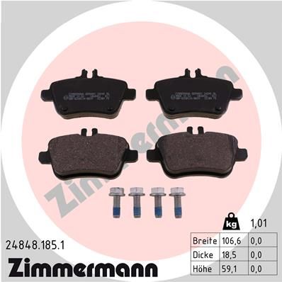 ZIMMERMANN fékbetétkészlet, tárcsafék 24848.185.1