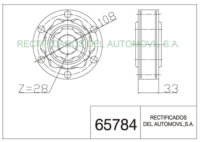 AUTOREC Rectificados 65784 - Pusašio šarnyro komplektas