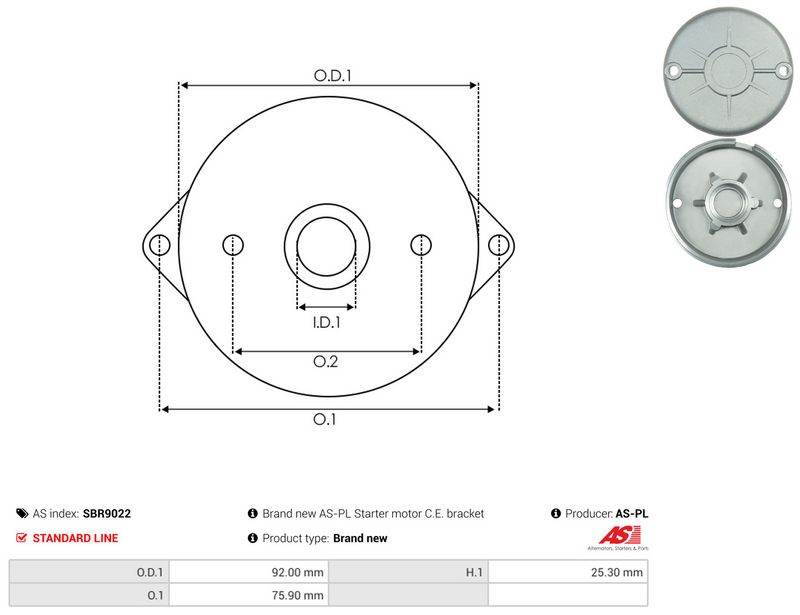 AS-PL SBR9022 Starter Lid, carburettor