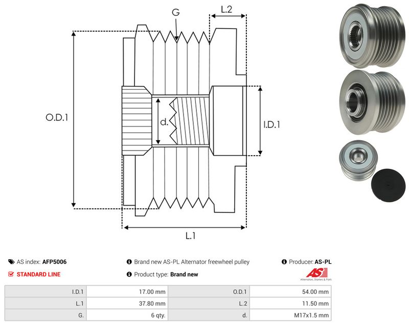 AS-PL AFP5006 Alternator Freewheel Clutch