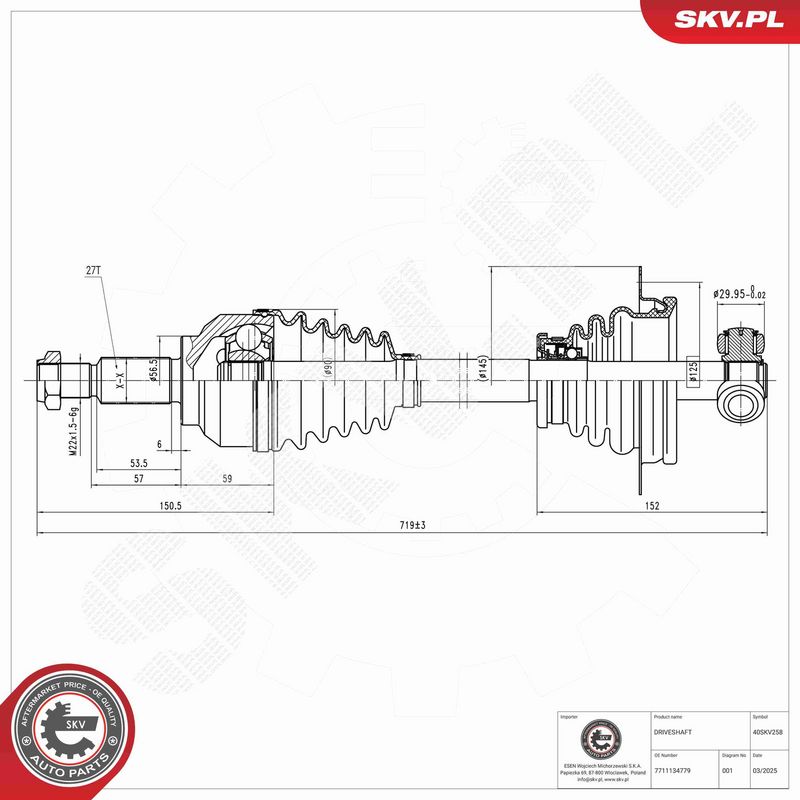 ESEN SKV 40SKV258 Pusašis