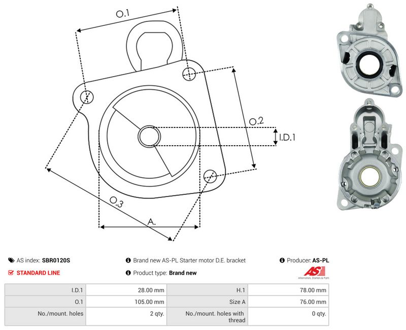 AS-PL SBR0120S Starter Lid, carburettor