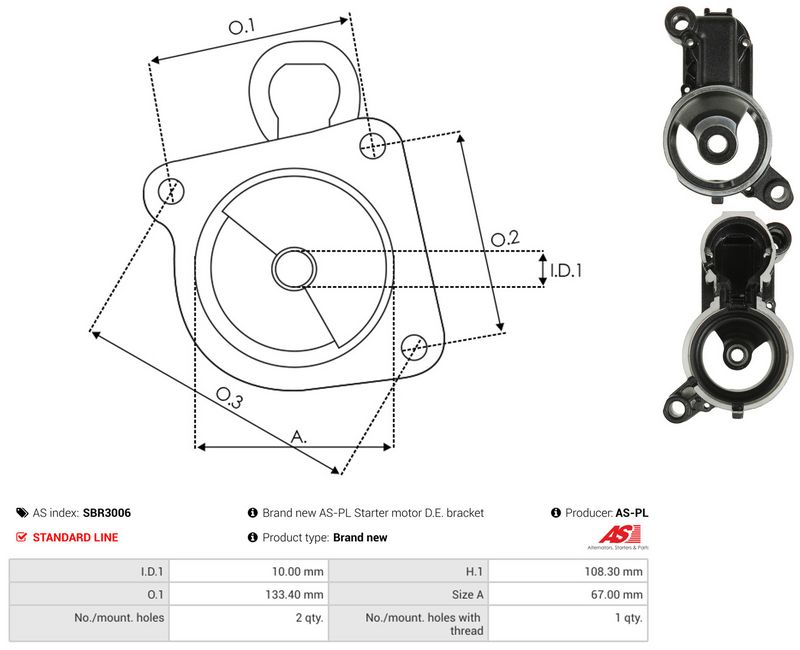 AS-PL SBR3006 Starter Lid, carburettor