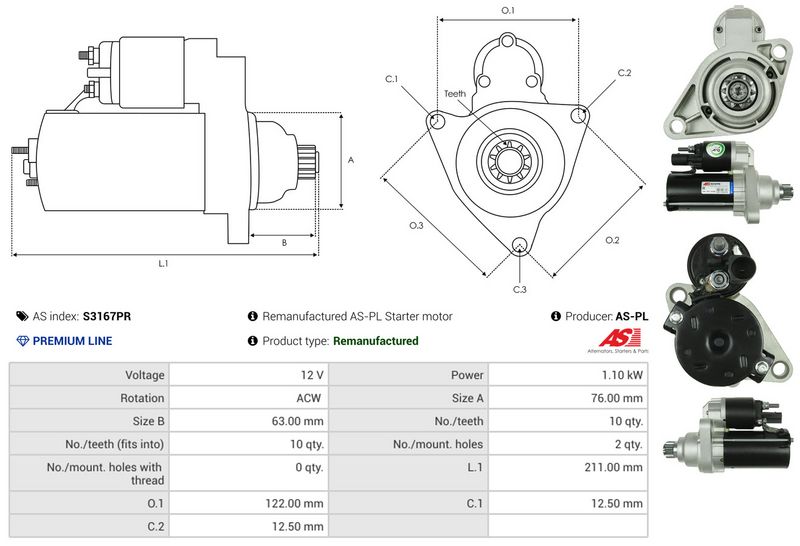 AS-PL S3167PR Starter