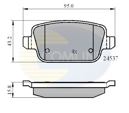 Комплект гальмівних накладок, дискове гальмо, Comline CBP01610