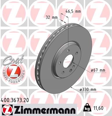 Гальмівний диск, Zimmermann 400.3673.20