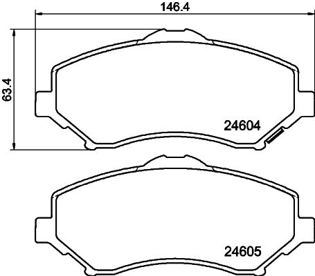 HELLA CHRYSLER Тормозные колодки передний Grand Voyager, Dodge Nitro, Cherokee 07-