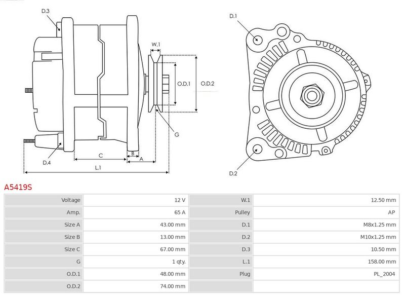 AS-PL A5419S Alternator