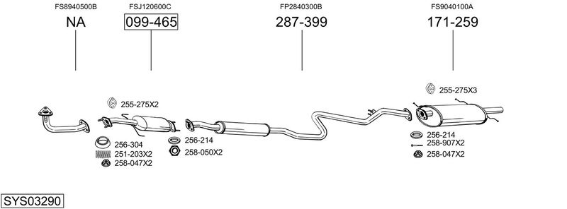 BOSAL kipufogórendszer SYS03290