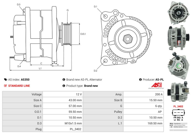 AS-PL A5350 Alternator