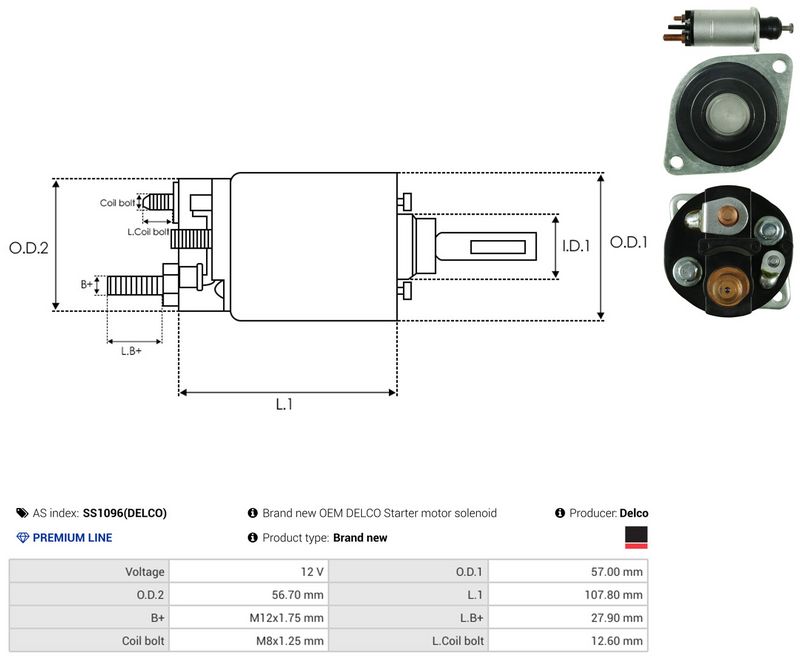 AS-PL SS1096(DELCO) Solenoid Switch, starter