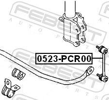 Тяга/стійка, стабілізатор, Febest 0523-PCR00
