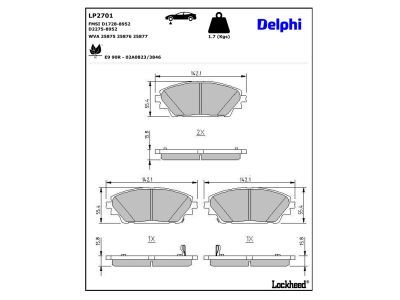 DELPHI LP2701 Brake Pad Set, disc brake