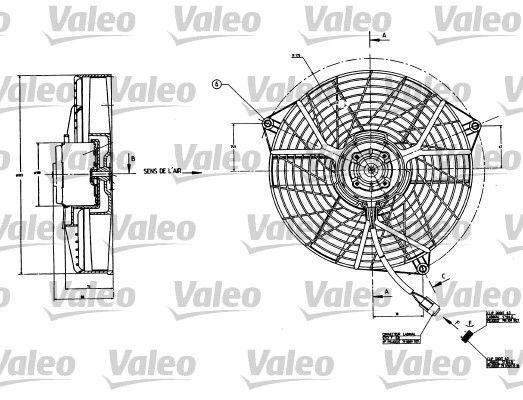 VALEO ventilátor, motorhűtés 883556