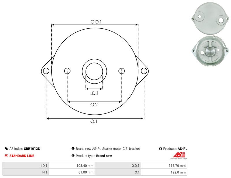 AS-PL SBR1012S Starter Lid, carburettor