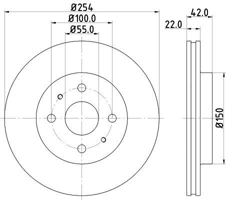 HELLA 8DD 355 116-541 Brake Disc