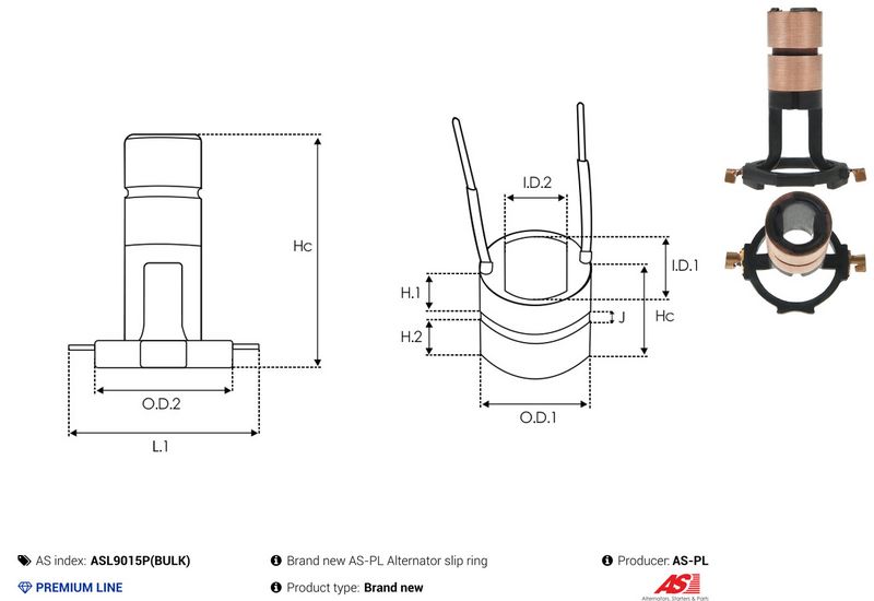 Rõngas, generaator, AS-PL ASL9015P(BULK)