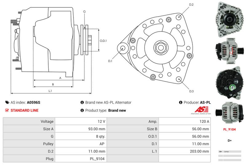 AS-PL A0596S Alternator