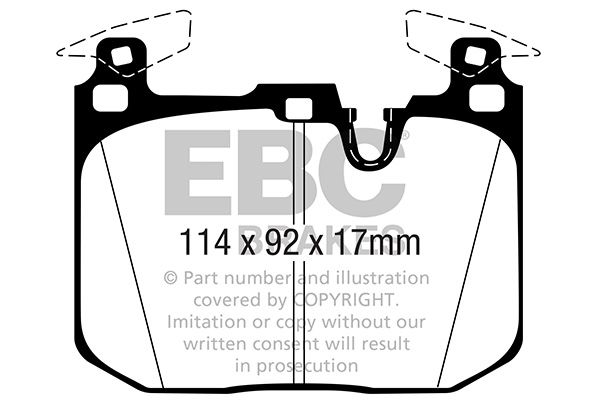 Комплект гальмівних накладок, дискове гальмо, Ebc Brakes DP42360R