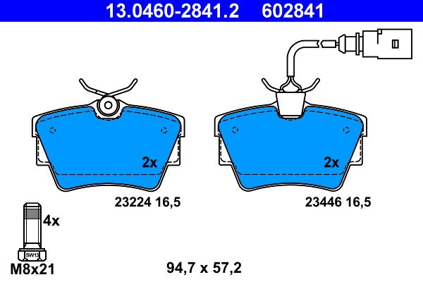 Set placute frana,frana disc 13.0460-2841.2 ATE